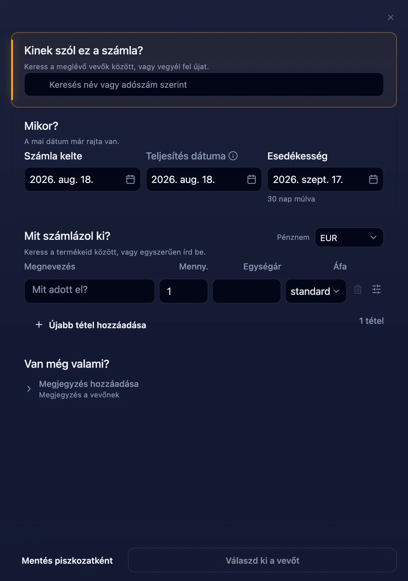 Üres dominaite-számla kiemelt ügyfélkereséssel